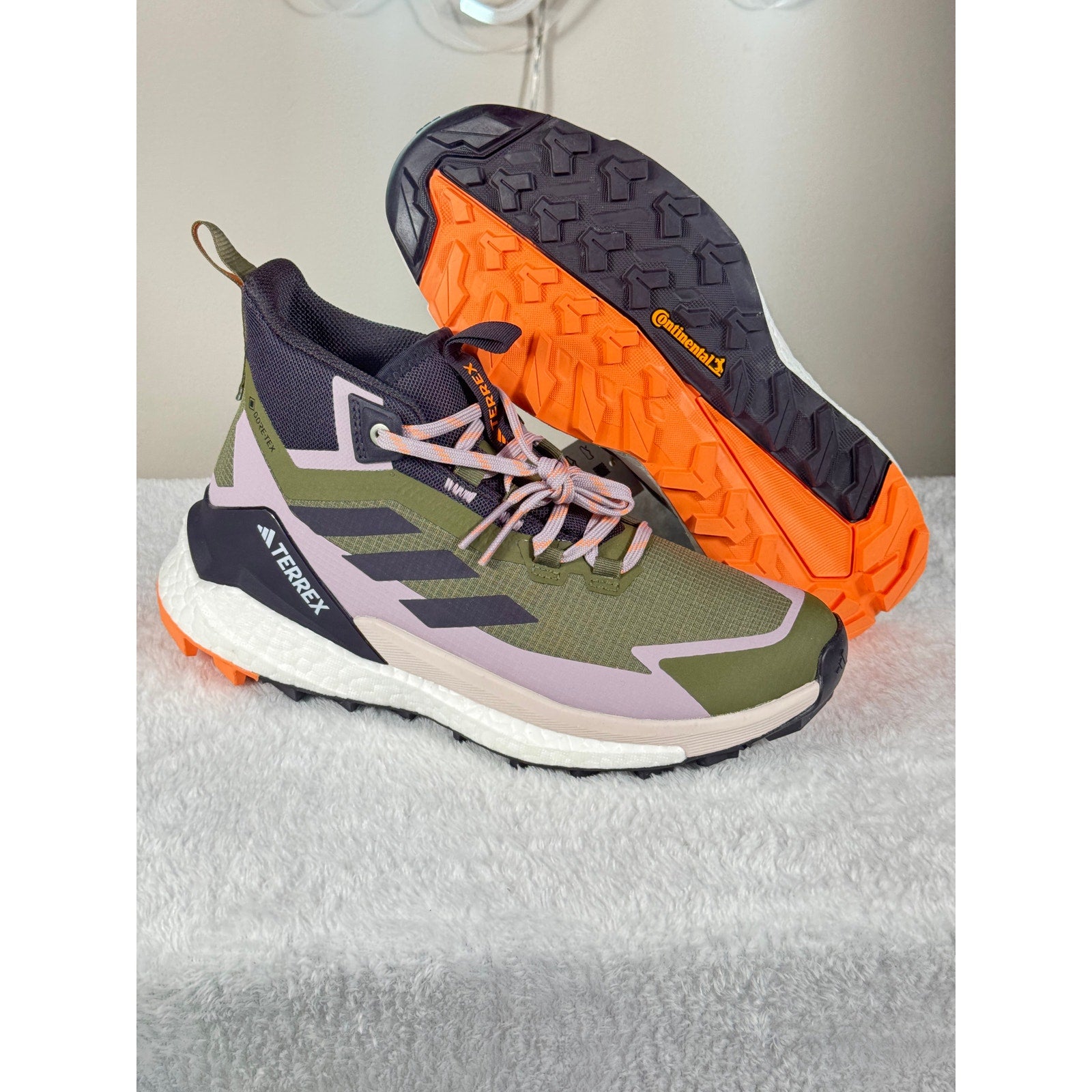 Terrex Free Hiker 2 GTX Green Boost Trail Hiking Shoes IH3531 Women’s 7 Men 5.5