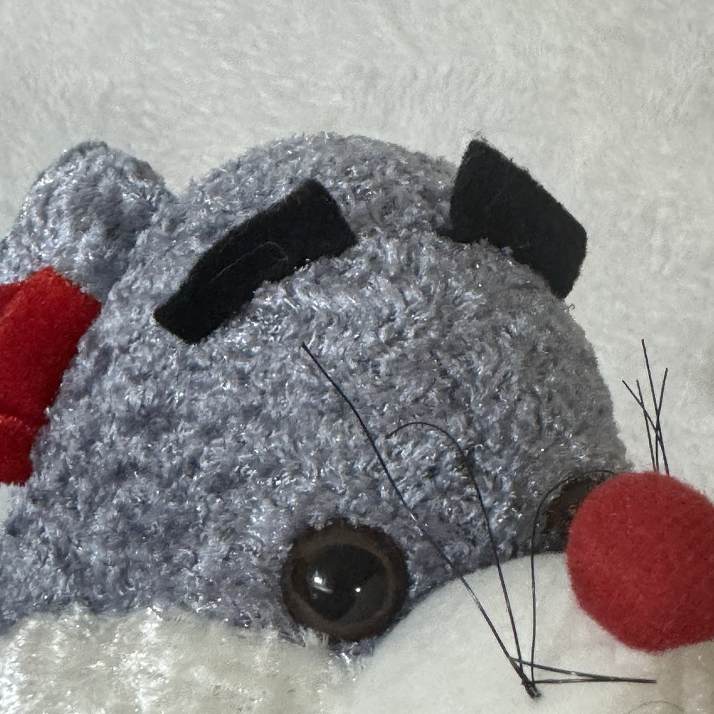 K&K Games Christmas Mouse Plush Gray Red Green Holiday Stuffed Animal Blue Scarf