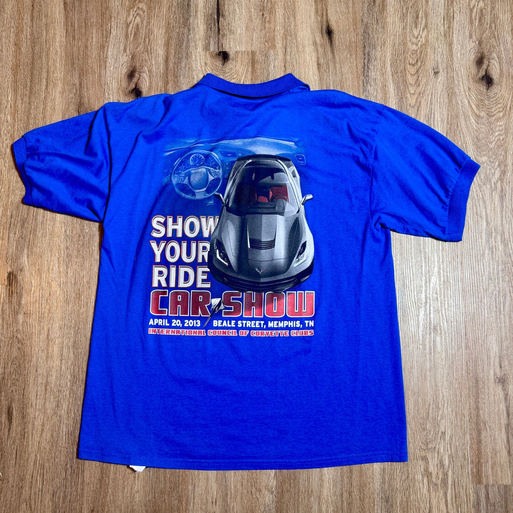 Corvette Car Show Polo Shirt Lot XL Beale Street Memphis TN ICCC 2011 2013 2016