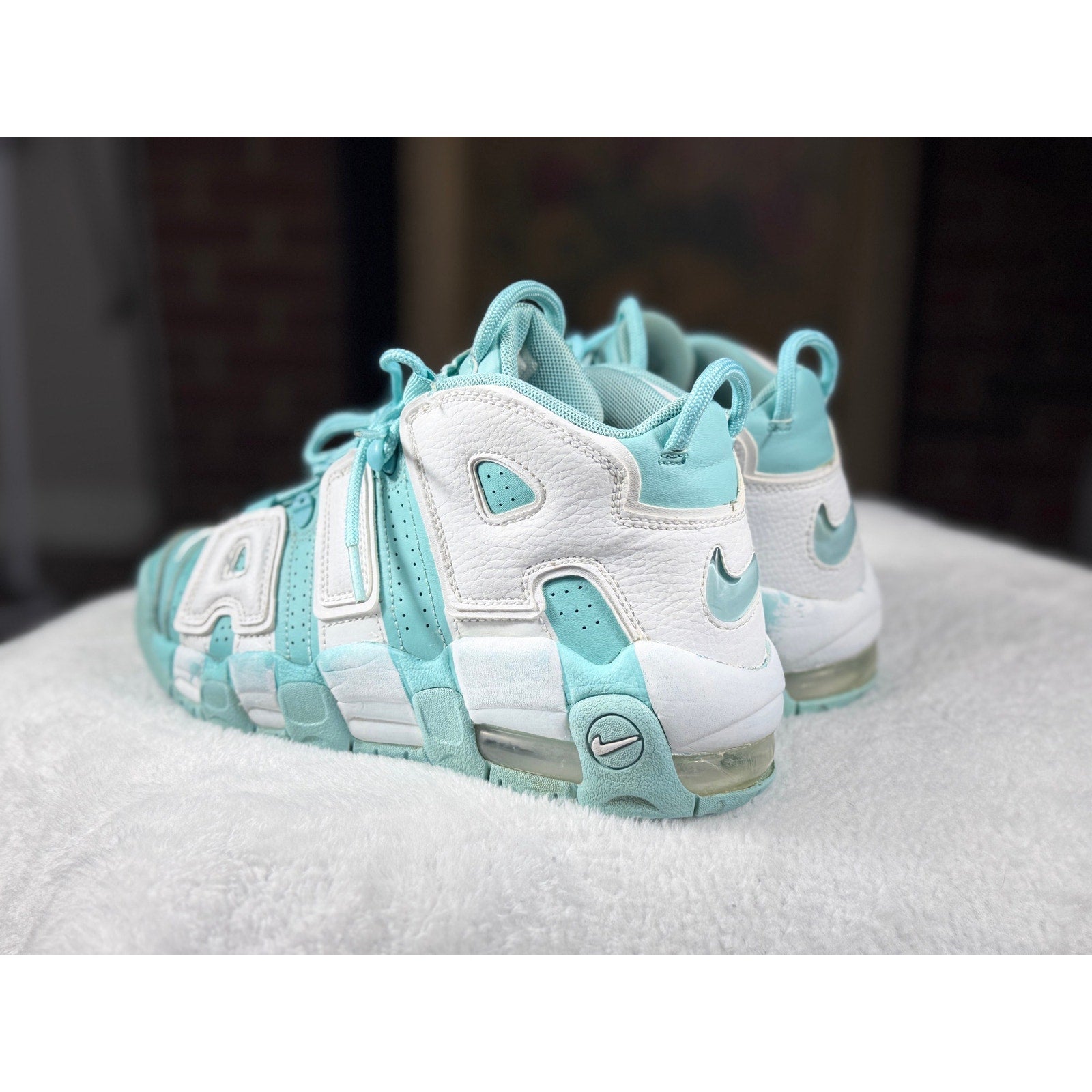 Nike Air More Uptempo GS Island Green White 415082-300 Youth 5Y / Women’s 6.5