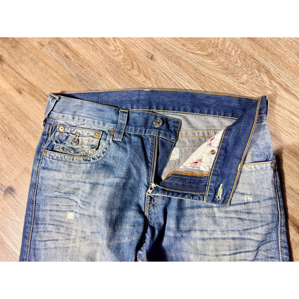 True Religion Ricky Straight Jeans Men’s 34x31 Y2K Medium Wash Denim 2013 Baggy