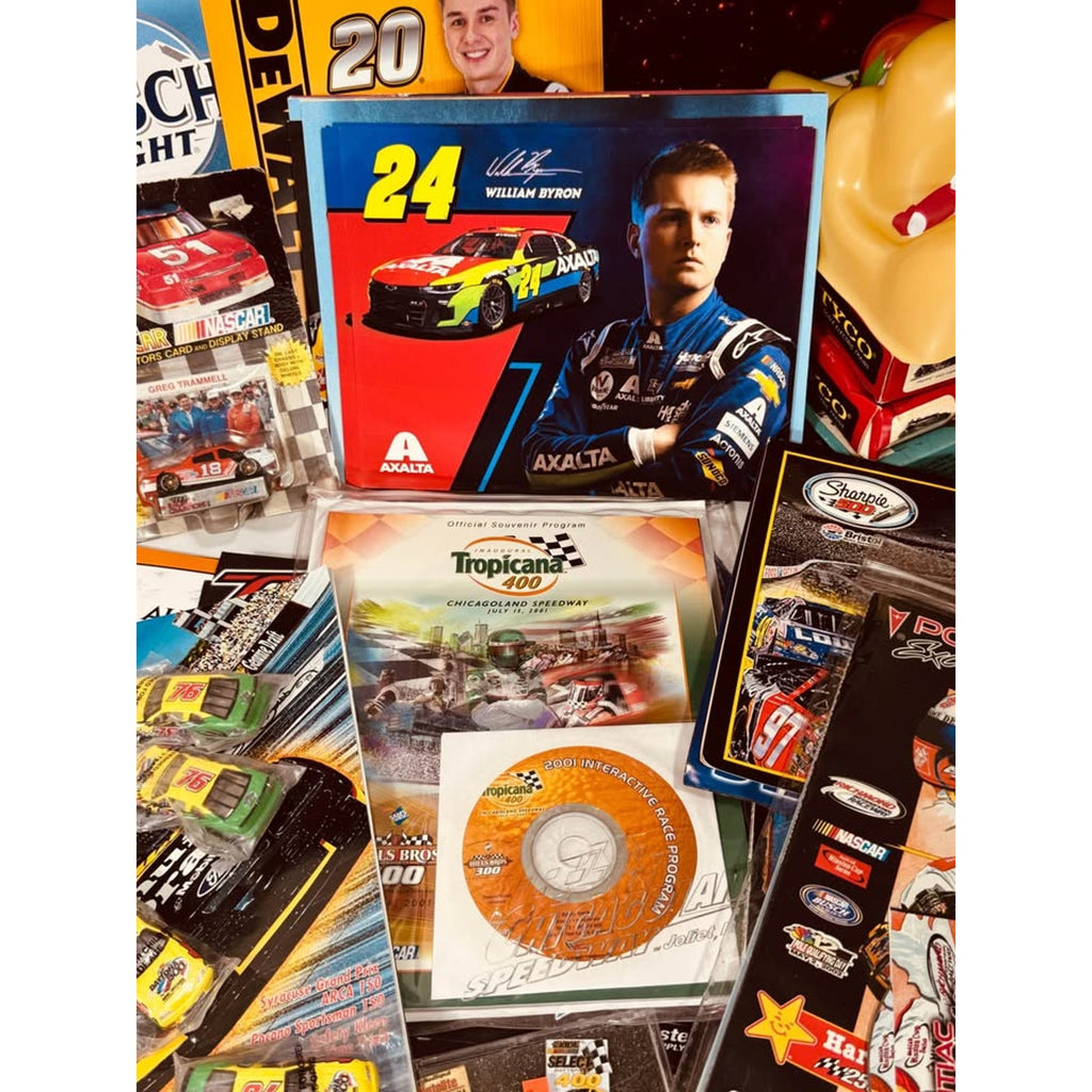 Vintage NASCAR Memorabilia Collection Lot Jeff Gordon Mark Martin Daytona Diecast Programs Pins Patc