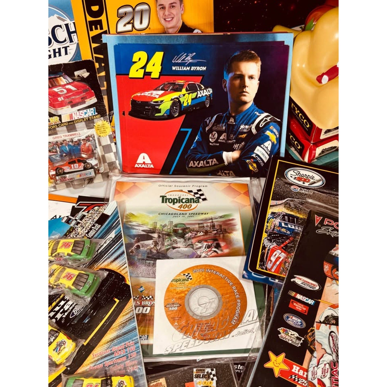 Vintage NASCAR Memorabilia Collection Lot Jeff Gordon Mark Martin Daytona Diecast Programs Pins Patc