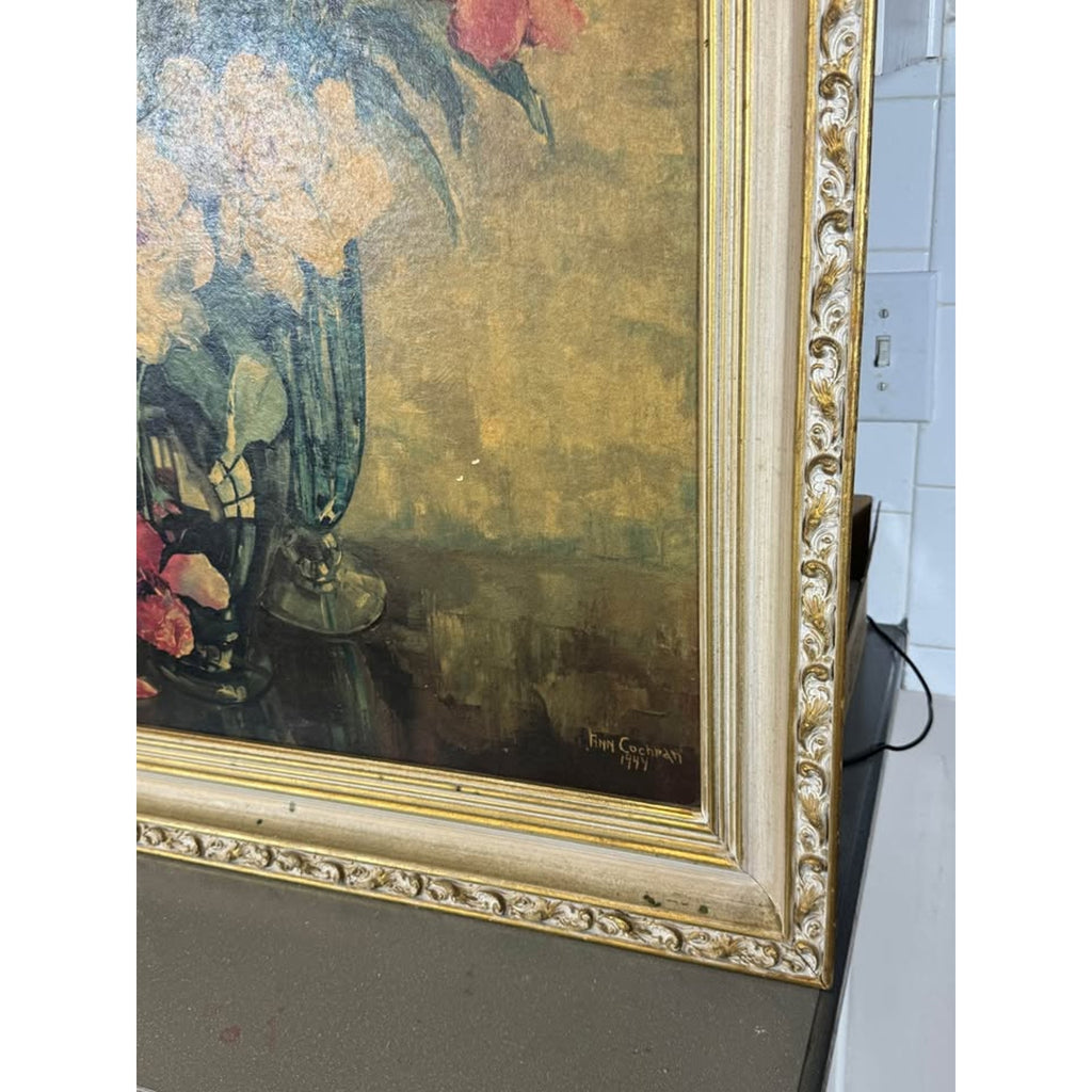 Ann Cochran Summer Splendor 1944 Oil Painting Floral Still Life Framed TV Prop