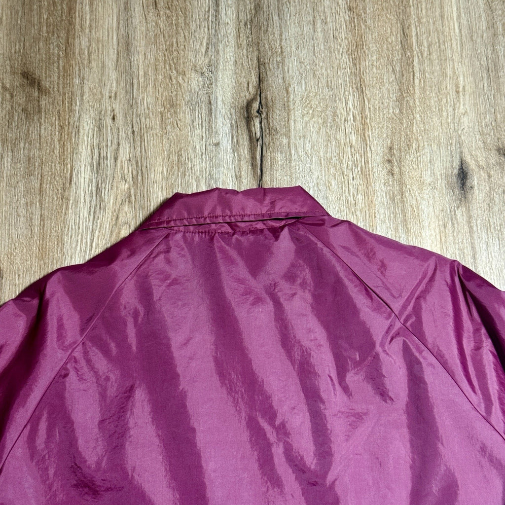 Vtg Weather Breaker Sherpa Lined Coach Jacket USA Burgundy Nylon Men’s L Tall