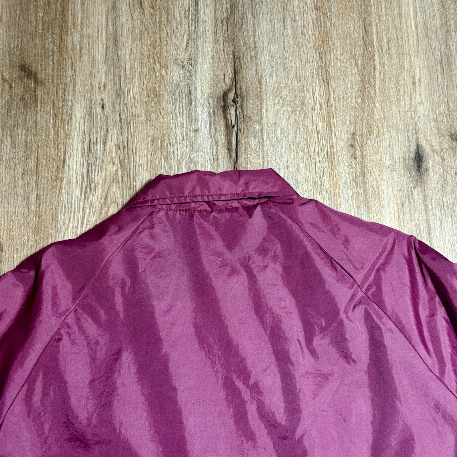 Vtg Weather Breaker Sherpa Lined Coach Jacket USA Burgundy Nylon Men’s L Tall