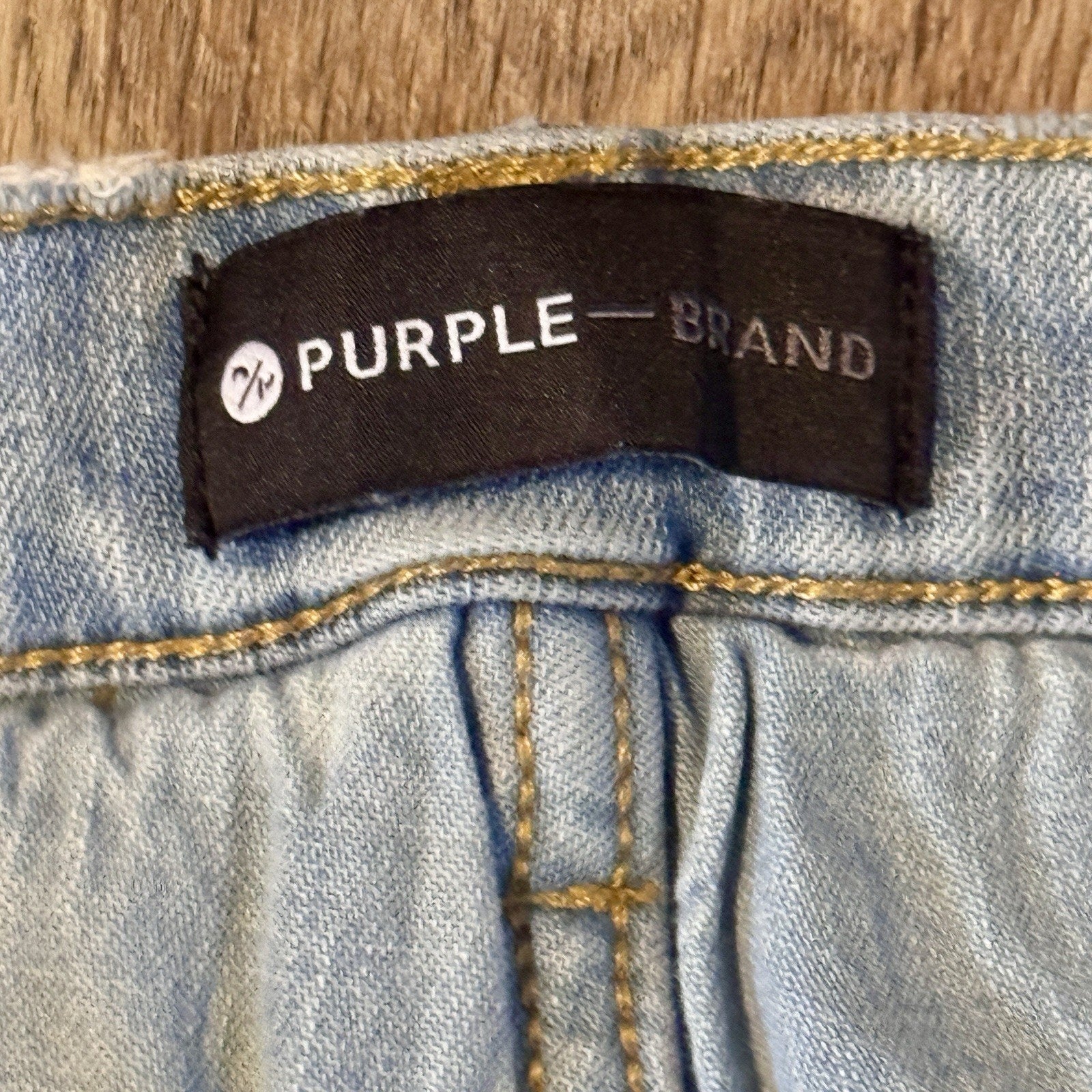 Purple Brand P002 Jeans Mens 30x31 Light Wash Distressed Slim Tapered Denim Rips