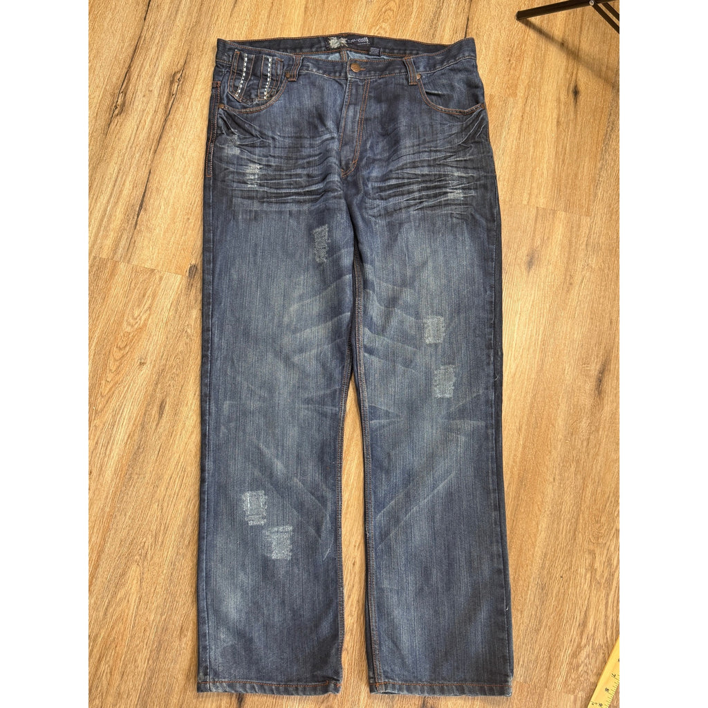 Evolution In Design Y2K Baggy Jeans Men’s 40x32 Distressed Studded Denim