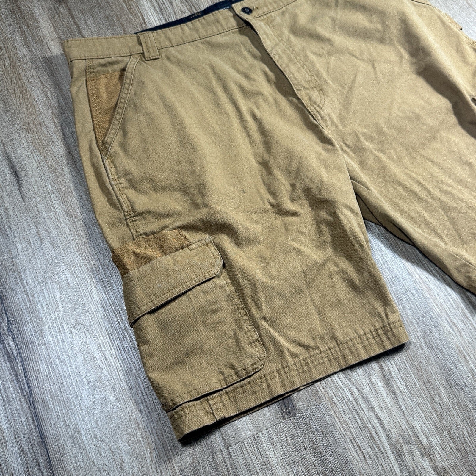Genuine Dickies Ripstop Cargo Shorts Mens 40 Brown Relaxed Fit Work Utility