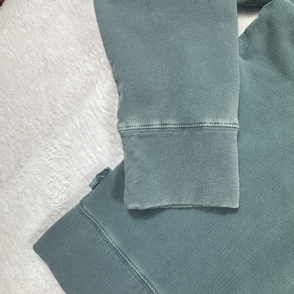 Woolrich Garment Dyed Full Zip Hoodie Womens M Blue Green Stretch Sweatshirt