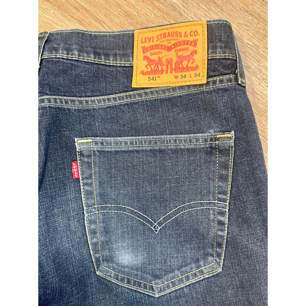Levi’s 541 Athletic Taper Stretch Jeans Men’s 34x34 Dark Wash Denim Y2K Pressed
