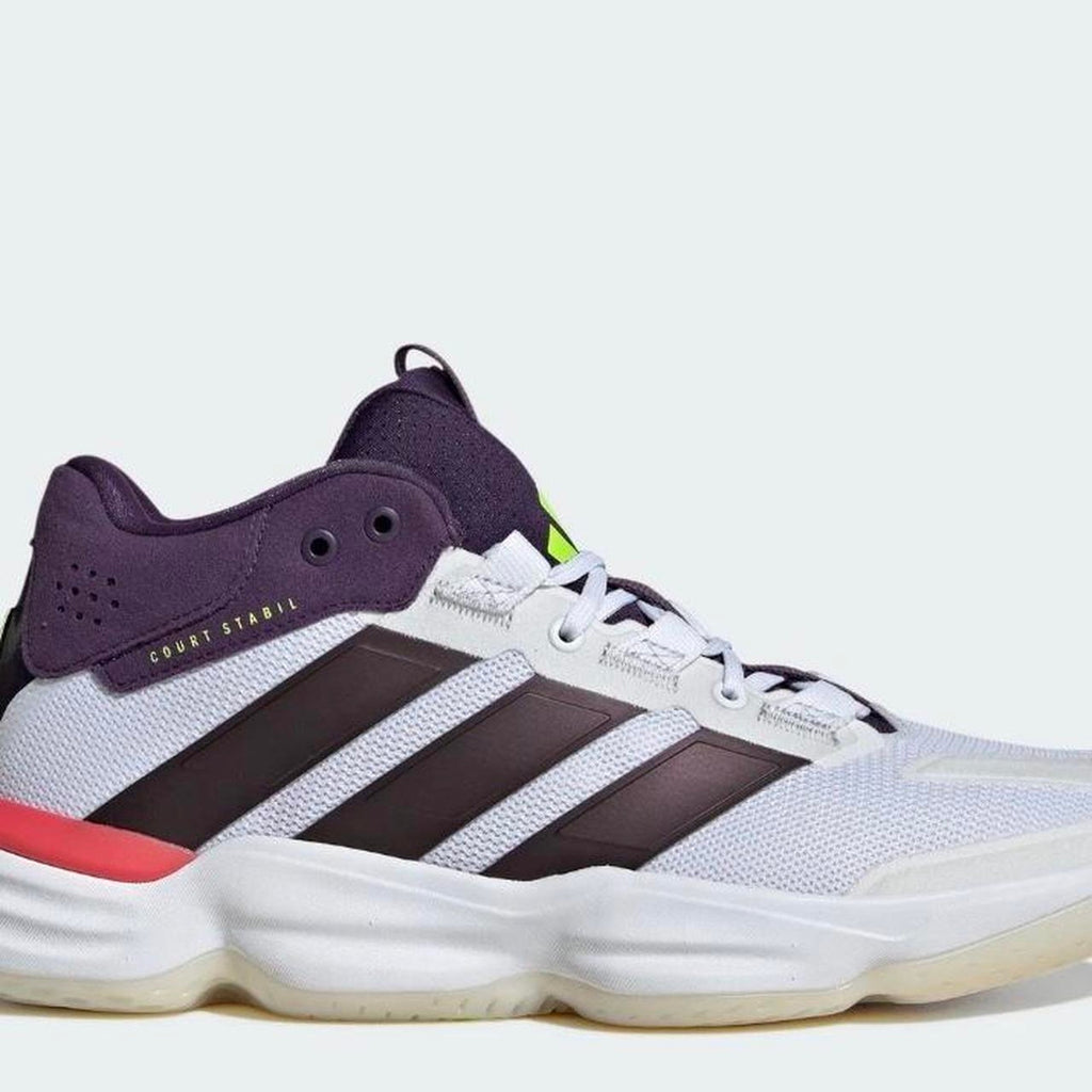 Adidas Court Stabil M White Purple Men 11 / 12.5 Women Indoor Volleyball Shoes