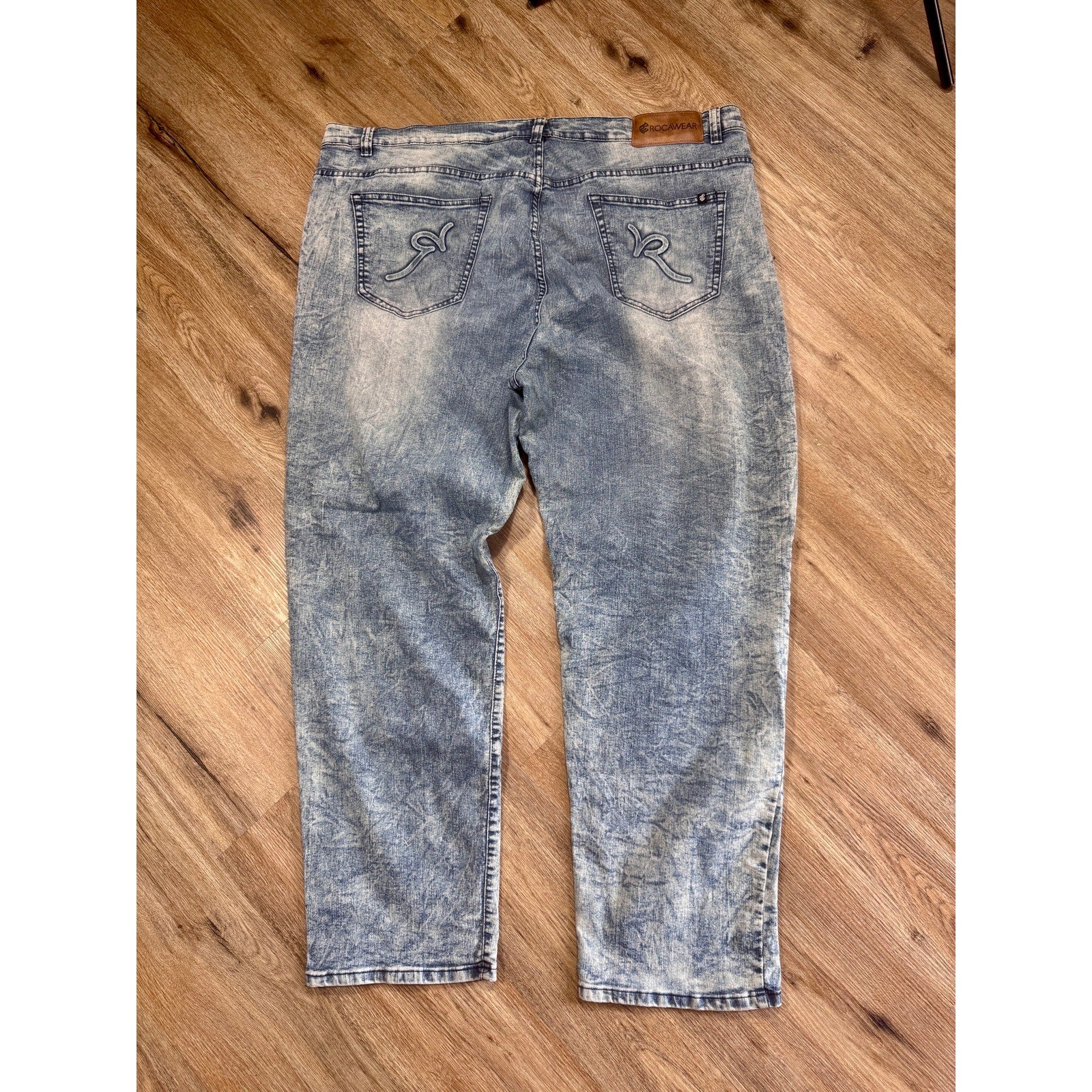 Rocawear Slim Fit Jeans Men’s 46x34 Light Wash Y2K Hip Hop Streetwear Denim