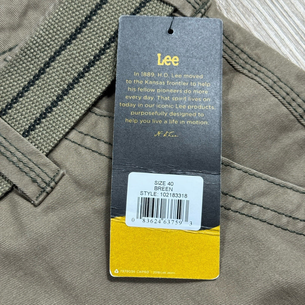 Lee Legendary Wyoming Cargo Shorts Mens 40 Gray NWT Utility Workwear Belted