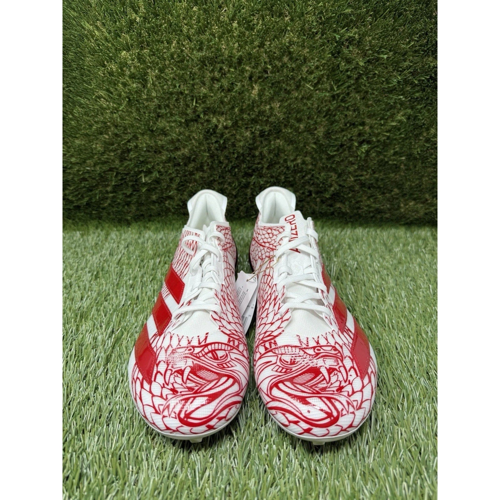 Adidas Adizero Electric Football Cleats White Red IH8571 Sz 18 NWT