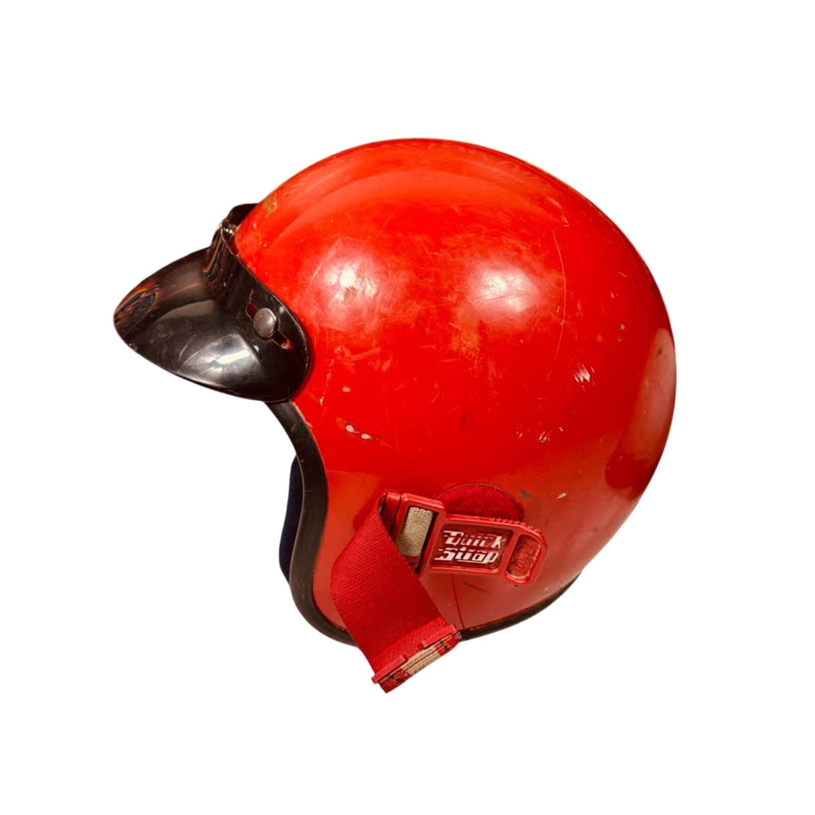 2 Vintage Open Face Helmet Prop Display Lot Retro Biker Garage Decor