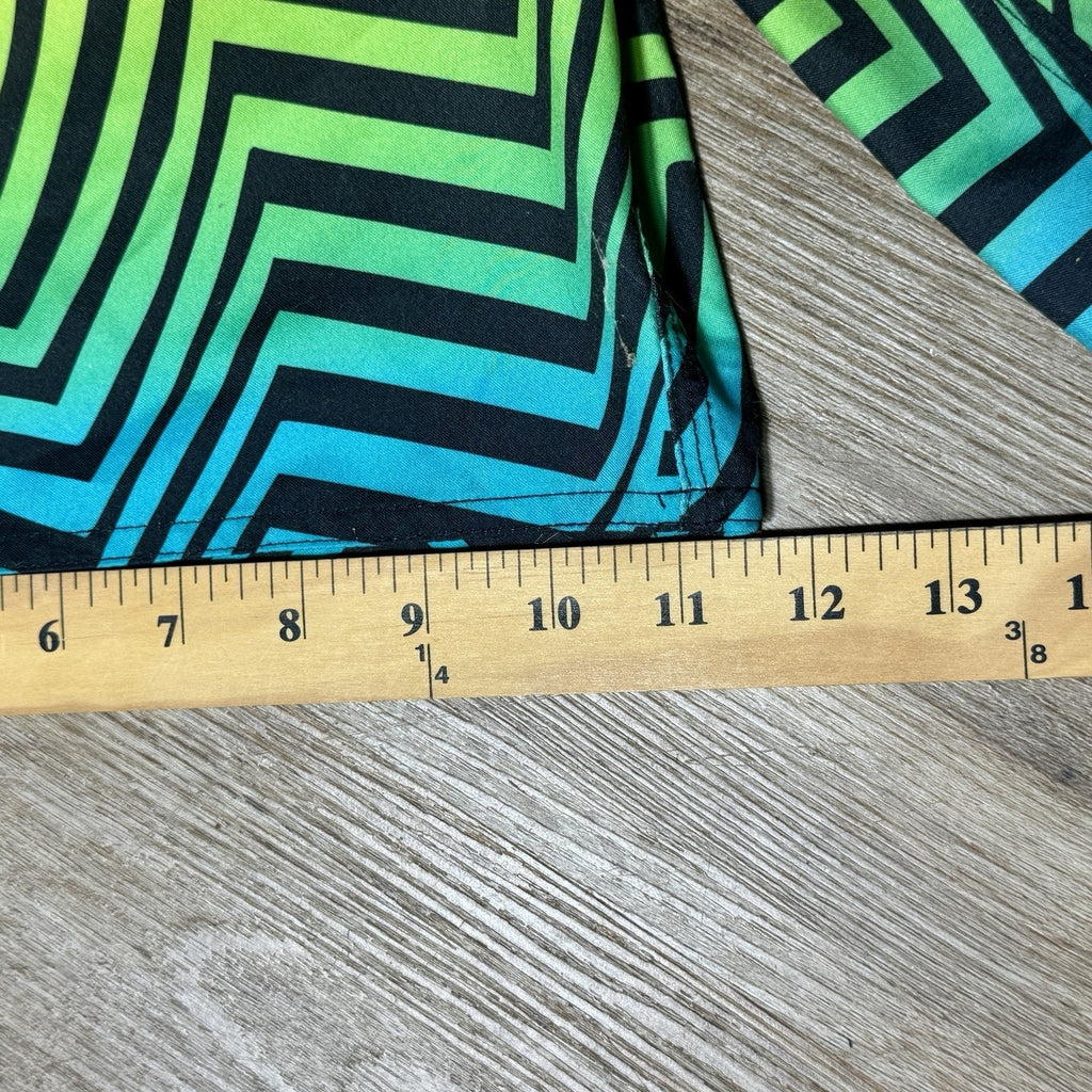 VTG Joe Boxer Men 32 Board Shorts Rainbow ZigZag Neon Swim Trunks Deadstock Y2K