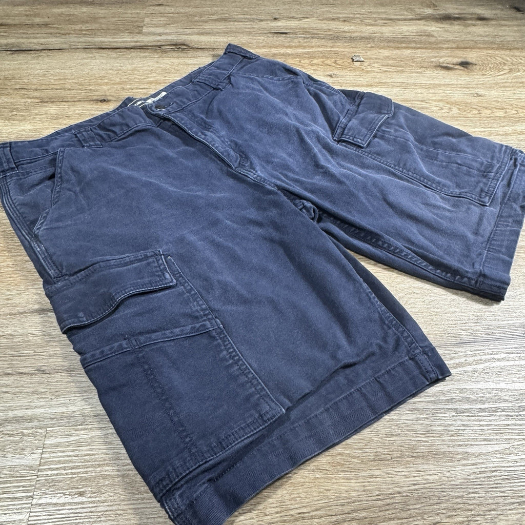 Carhartt Rugged Flex Cargo Work Shorts Men's 34 x 9.5 Navy Relaxed Fit Canvas