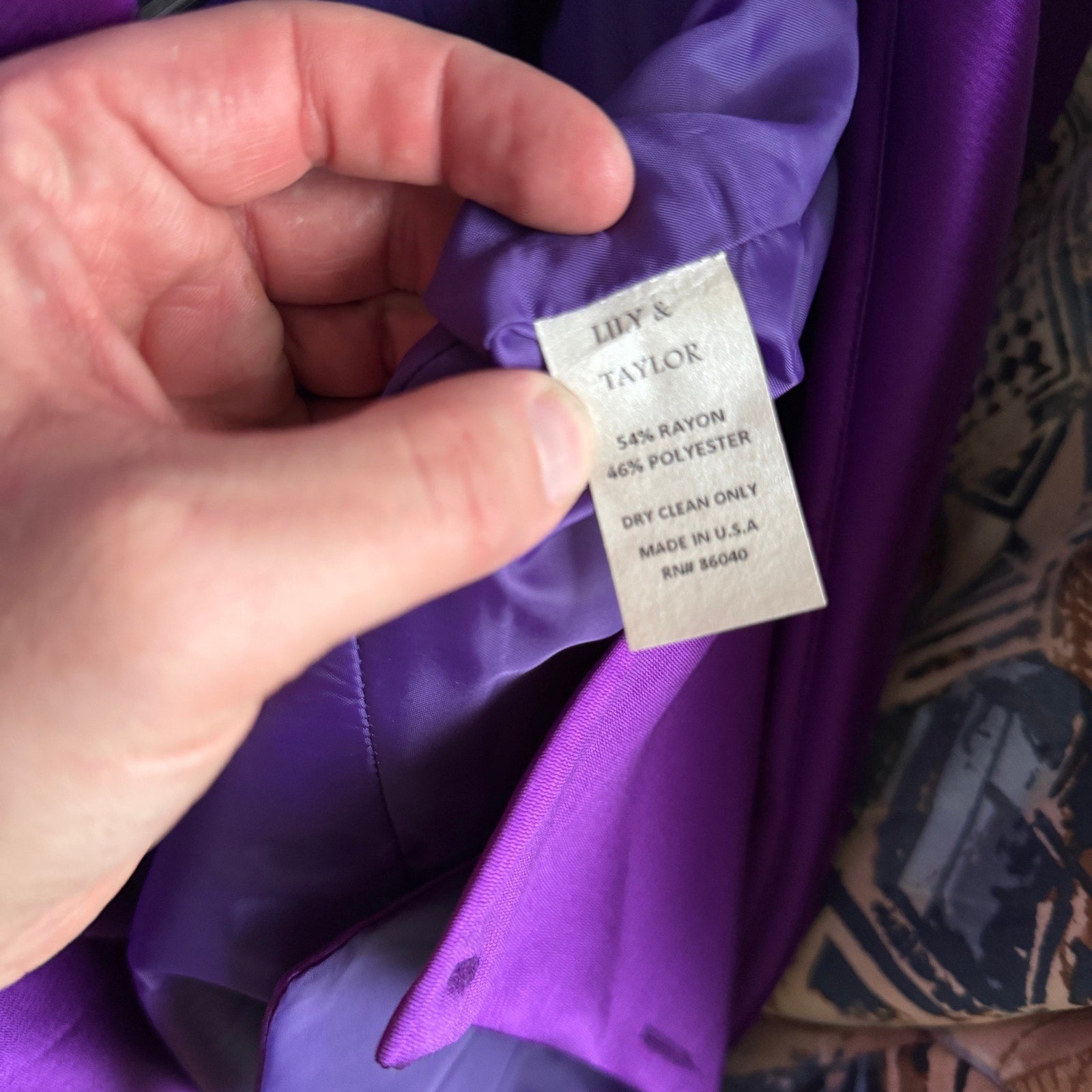 Lily & Taylor Sapphire Collection Purple Rhinestone Jacket Womens 10 USA
