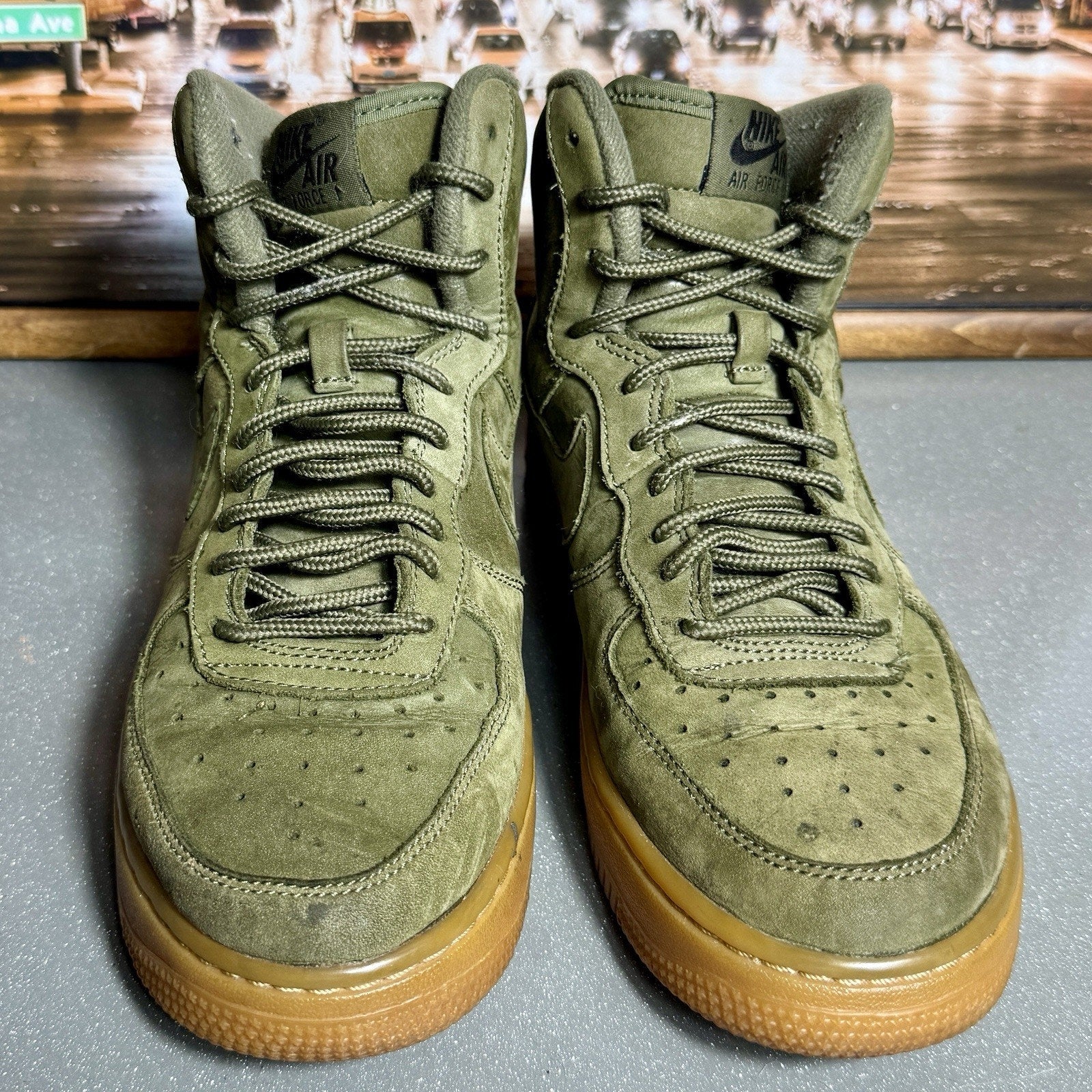Nike Air Force 1 High WB GS Medium Olive Dark Gum 922066-202 Women’s 7 - 5.5Y