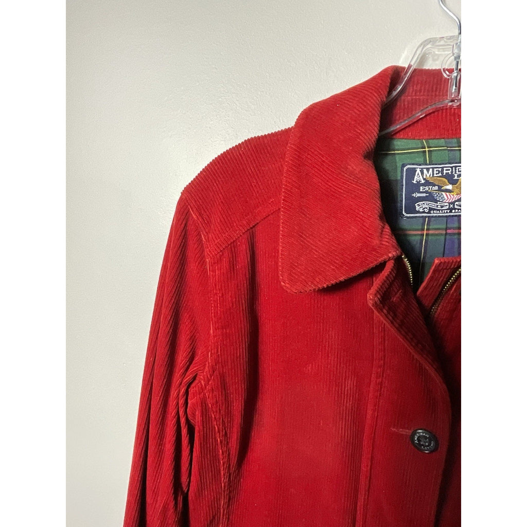 American Living Single Breasted Corduroy Jacket Women's Size M Rust Orange