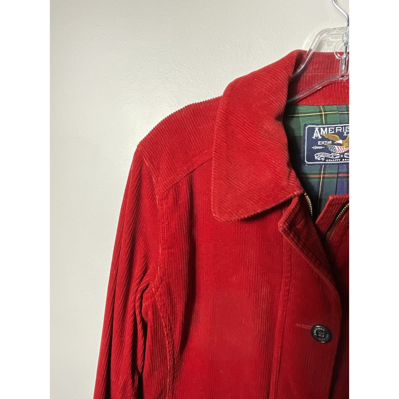American Living Single Breasted Corduroy Jacket Women's Size M Rust Orange