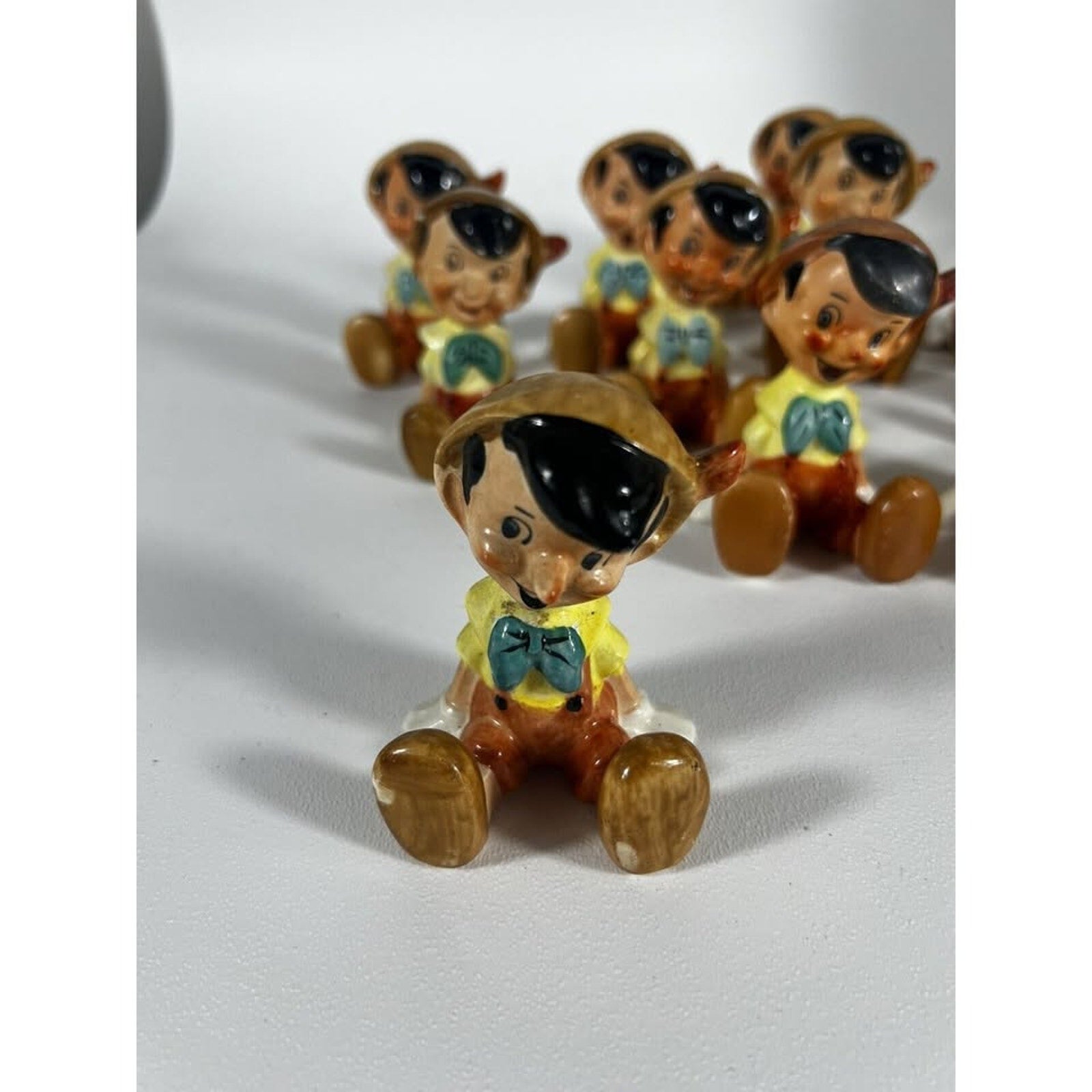 Rare 1950s Walt Disney Pinocchio Ceramic Shelf Sitter Japan 3” Hand Painted