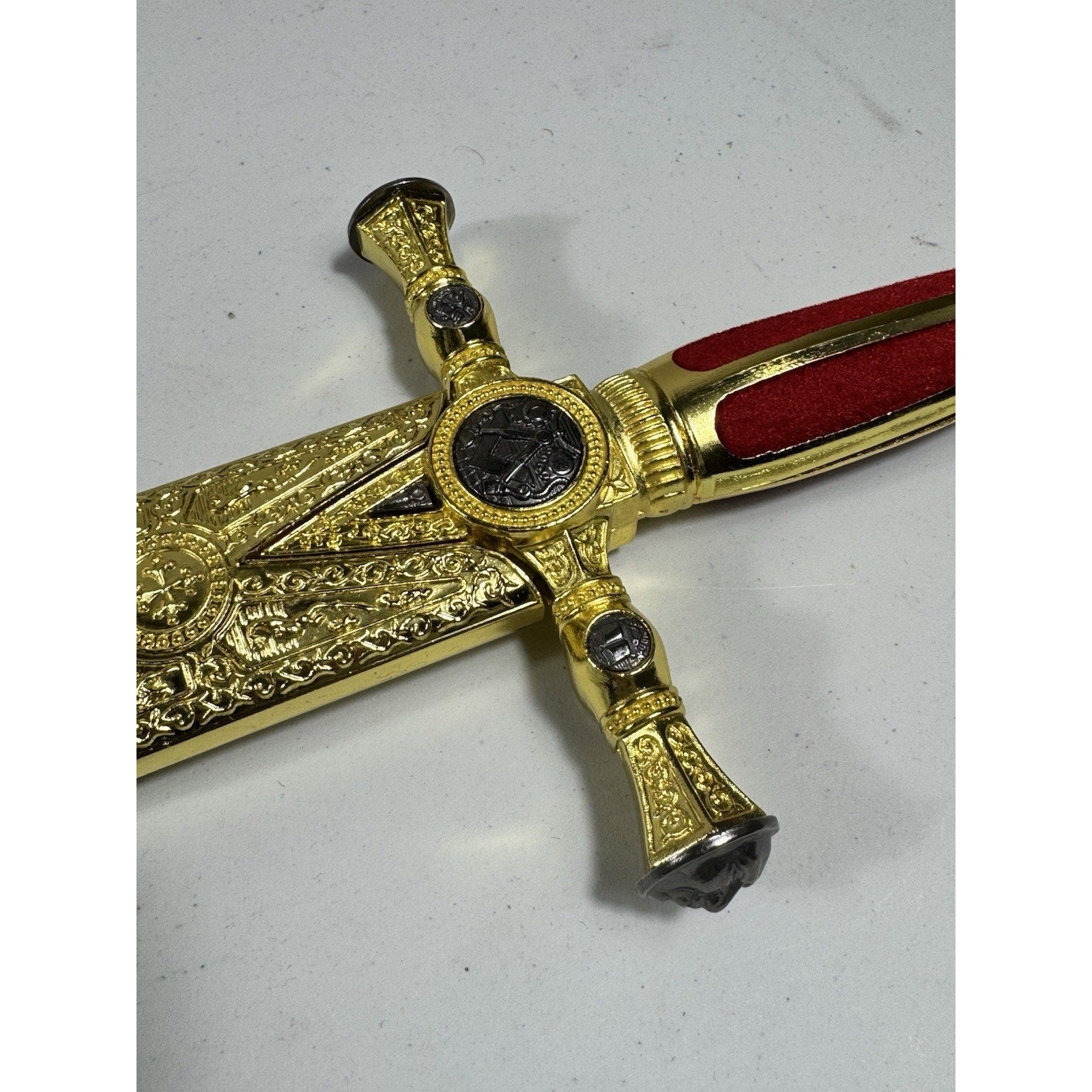 Freemason Masonic Ceremonial Dagger Sword 21.3 in Stainless, Engraved Scabbard