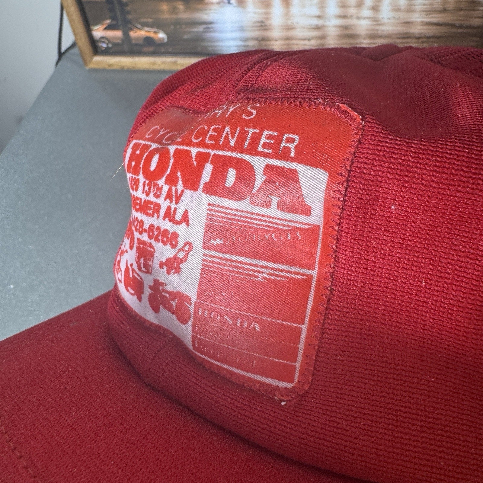 Vtg 70s-80s Honda New Era USA Trucker Snapback Hat Terry’s Cycle Lawn Motorcycle
