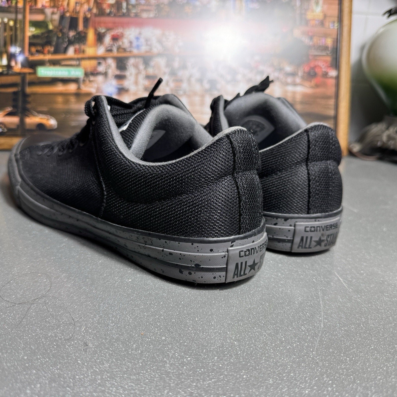 Converse All Star Low 160297C Triple Black Gray Speckled Sneakers Men’s 9.5