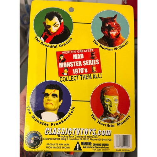 2004 Classic TV Toys Horrible Mummy 8" Figure Mad Monster Sealed Blister Crack