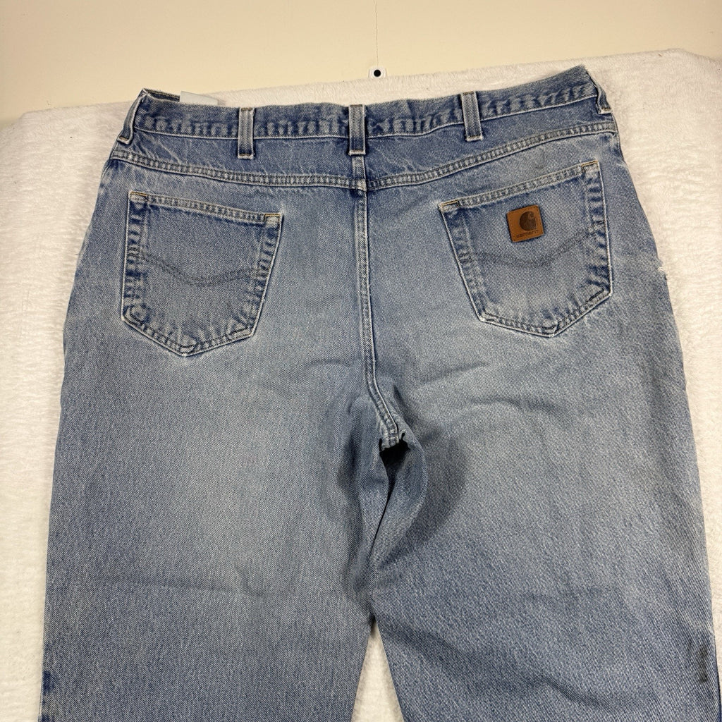 Carhartt B42 Relaxed Fit Jeans Mens 40x30 Distressed Workwear Denim Made Mexico