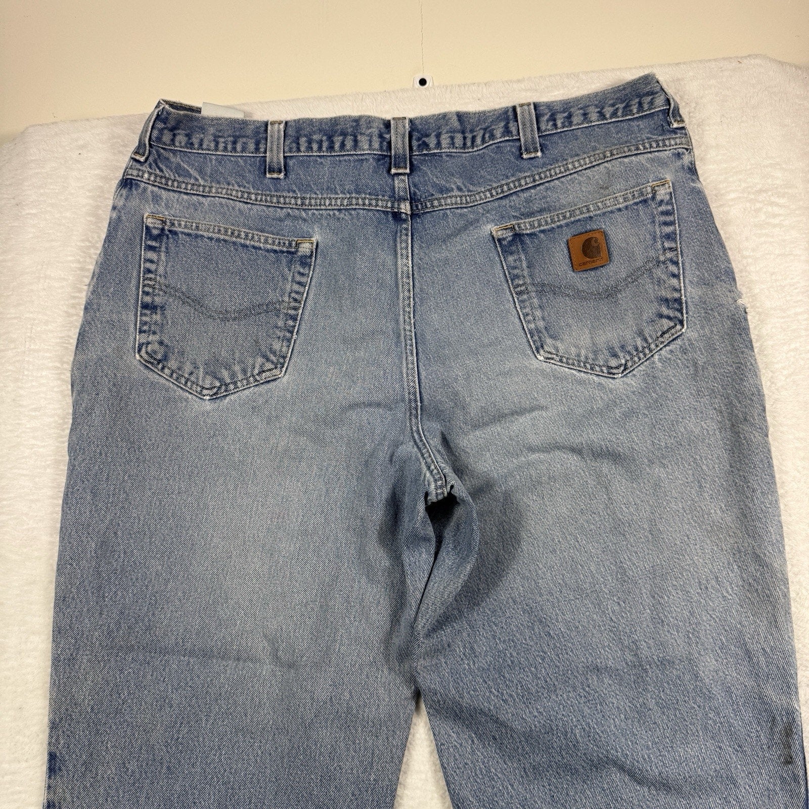 Carhartt B42 Relaxed Fit Jeans Mens 40x30 Distressed Workwear Denim Made Mexico