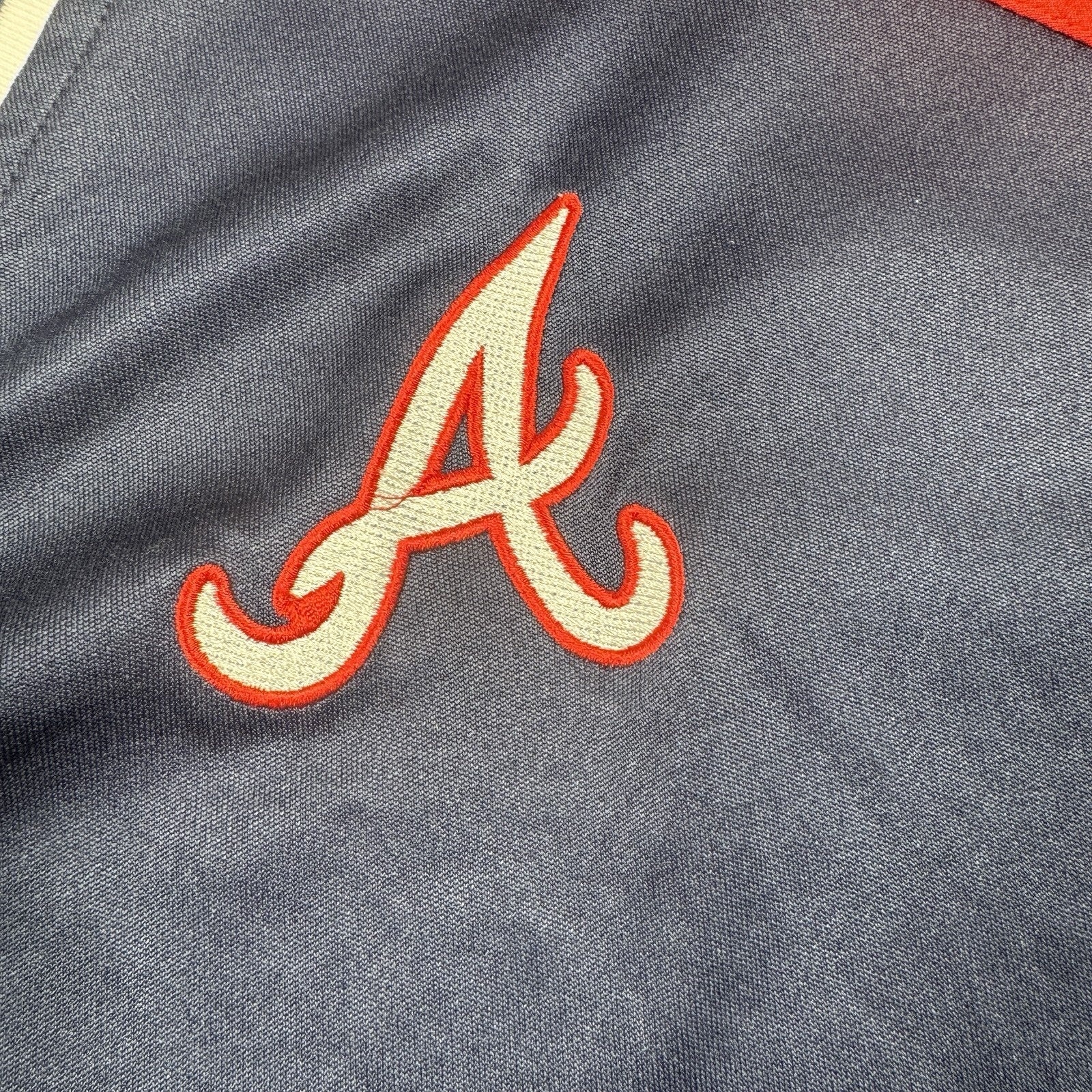 Vtg Majestic Atlanta Braves Baseball Cool Base BP Jersey Mens 4XL 4X V-Neck Blue