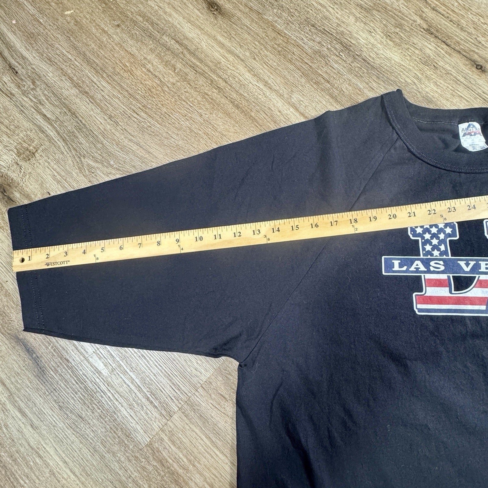 Vtg Y2K Baggy Las Vegas NV USA Flag Raglan Baseball Jersey Shirt 3/4 Sleeve 2XL