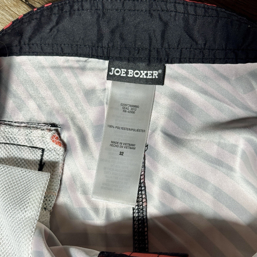 VTG Joe Boxer Men 32 Board Shorts Rainbow ZigZag Neon Swim Trunks Deadstock Y2K