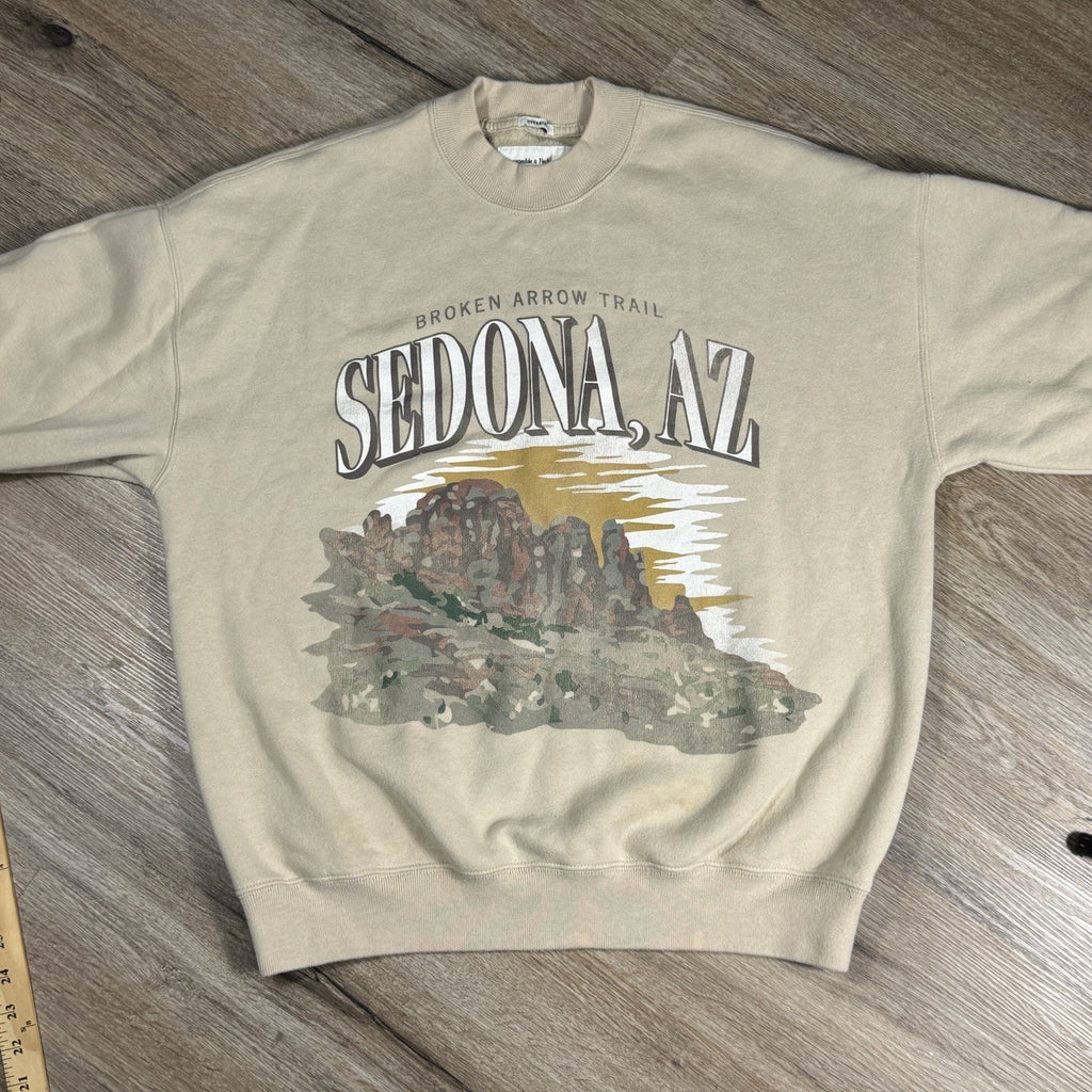 Vtg Abercrombie & Fitch Oversized Sedona AZ Crewneck Sweatshirt Mens S Fleece