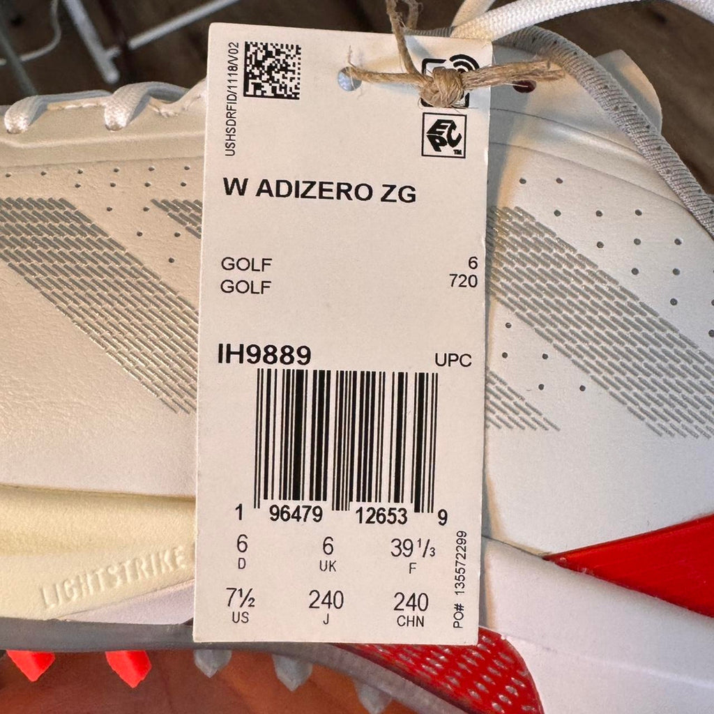 New  Women's Adidas Adizero ZG Golf Shoes IH9889 White Red sz 7.5 NWT