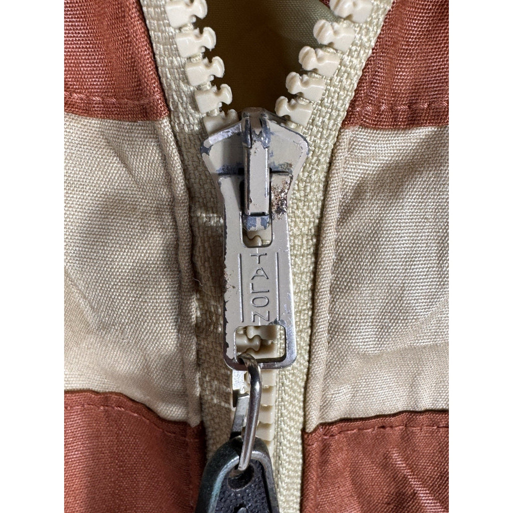 Vtg 1970s London Fog Outdoors Unlimited Striped Cafe Racer Jacket Tan Brown Sz M