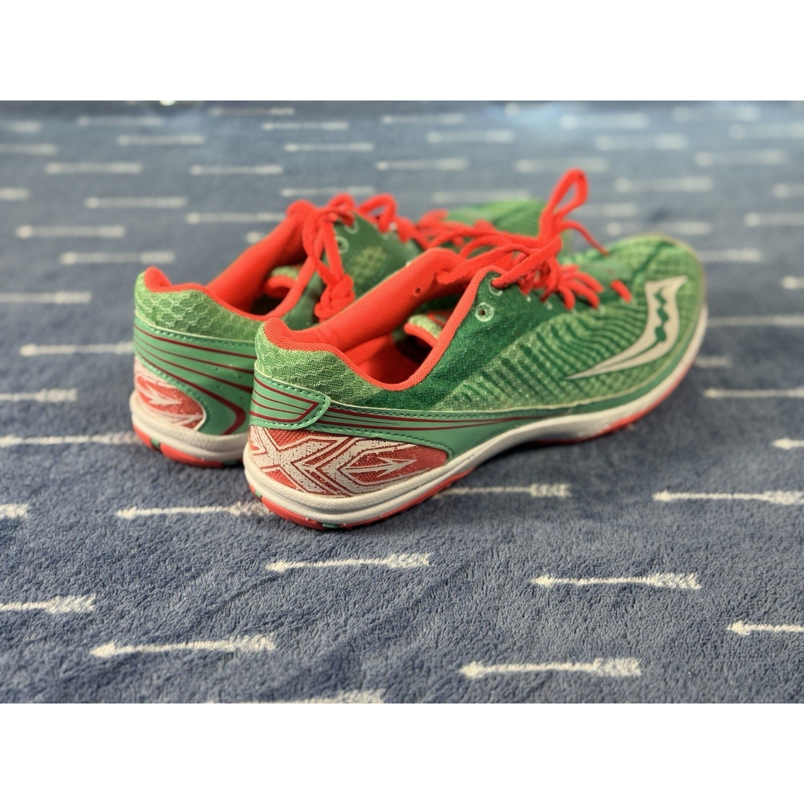 Saucony Endorphin Kilkenny XC5 Spike Women 10 Men 8.5 Green Red Aqua Vizi Coral