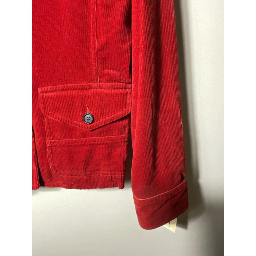 American Living Single Breasted Corduroy Jacket Women's Size M Rust Orange