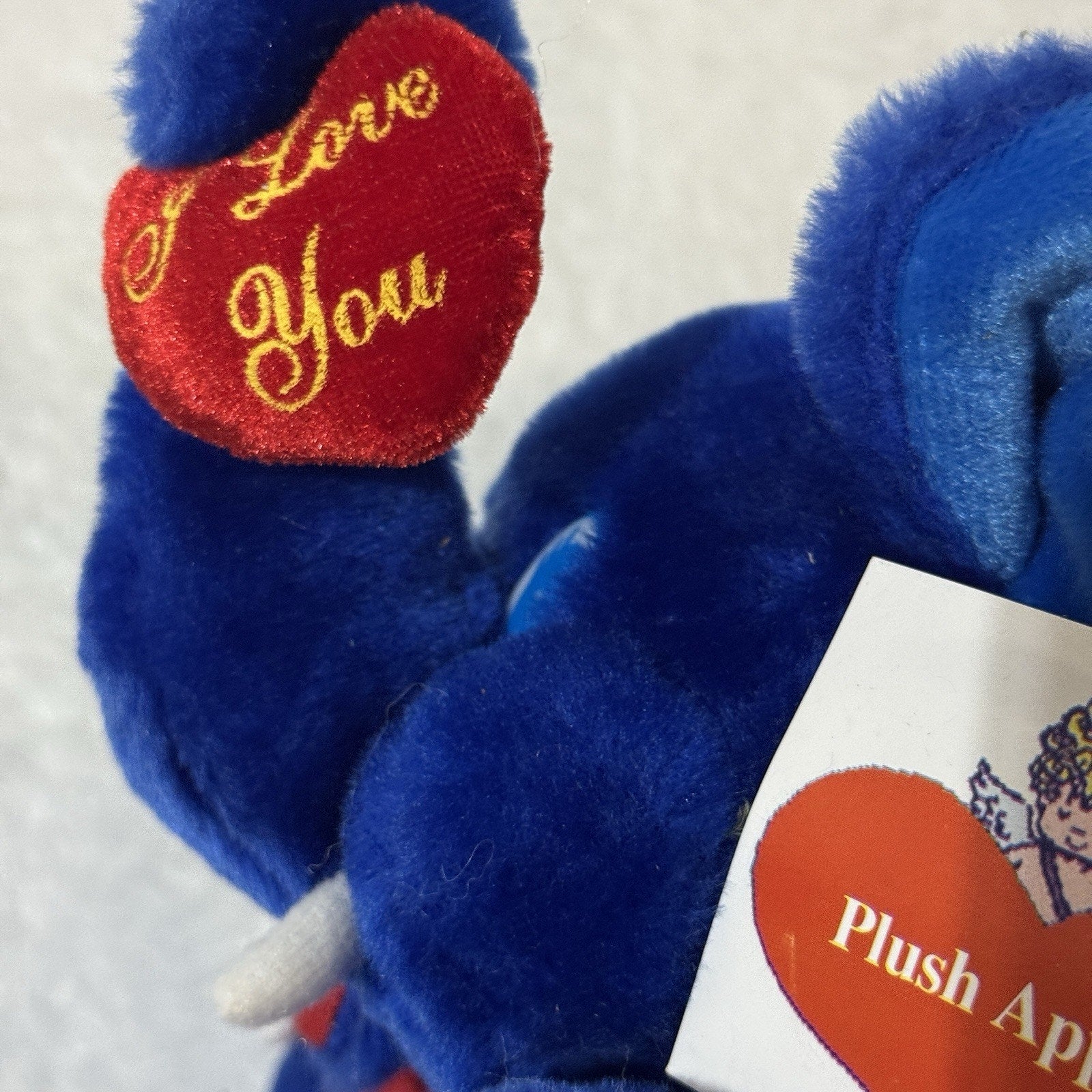 Rare Plush Appeal Blue Elephant Plush Stuffed Animal I Love You Heart Vtg NWT