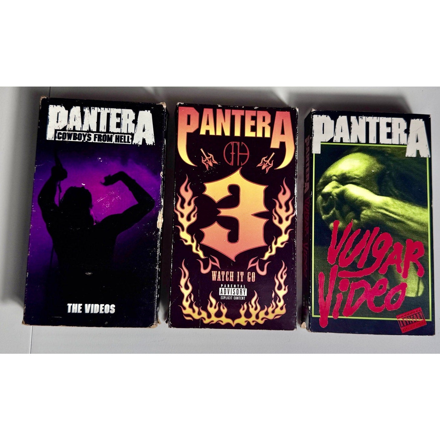 Pantera VHS Lot Vulgar Video Watch It Go 3 Cowboys From Hell Videos Metal 🎸🤘🏼