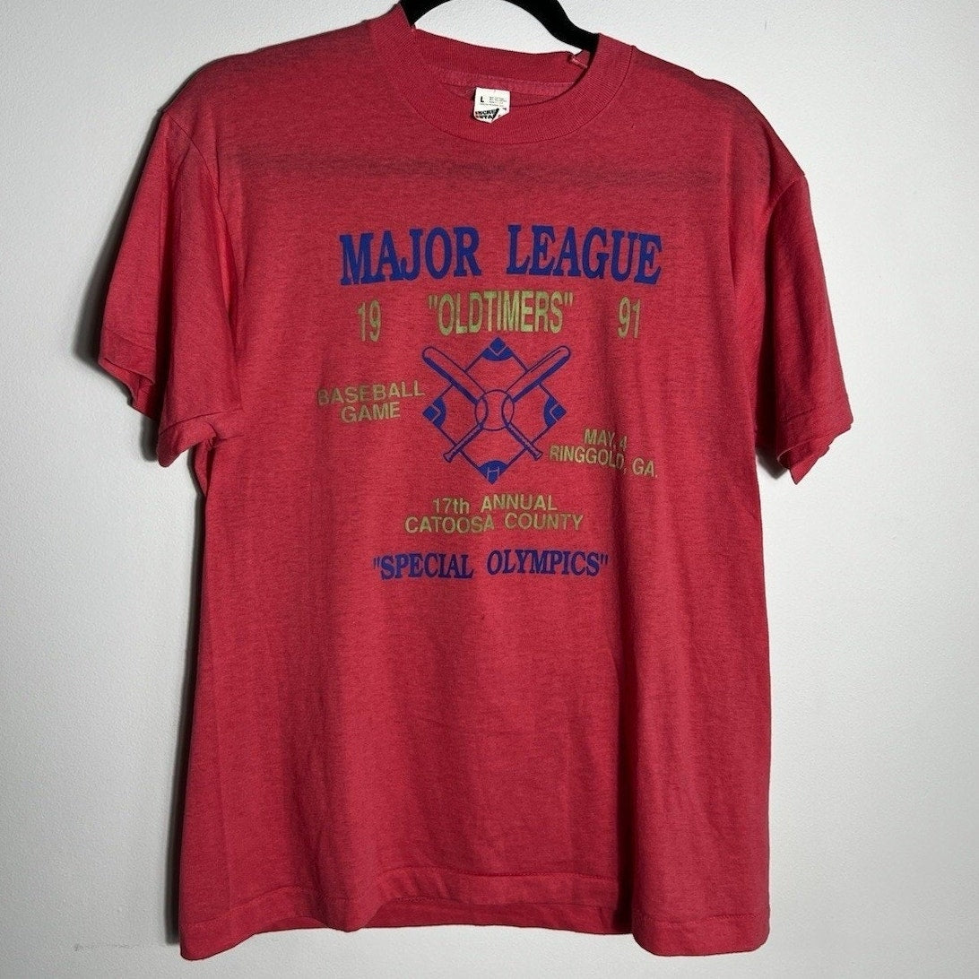 Vintage Screen Stars Special Olympics T Shirt Catoosa County Red USA L