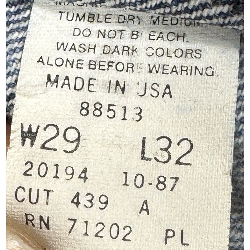 Vtg 1987 Sasson Jeans Womens 27x29.5 Acid Wash High Rise Straight USA 29x32 Mom
