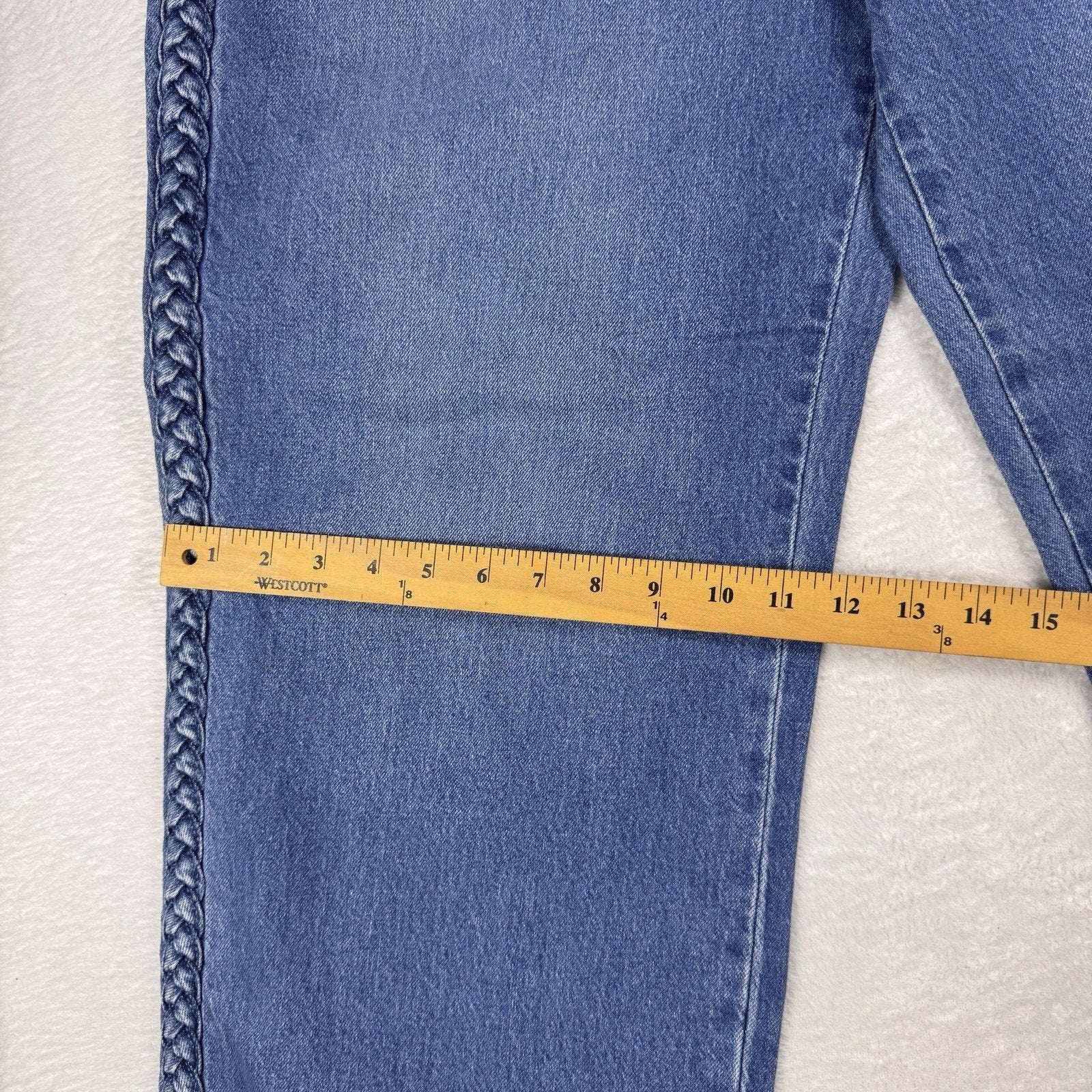 Old Navy Sky-Hi Wide Leg Braided Jeans Womens 18 Extra High Rise NWT Denim
