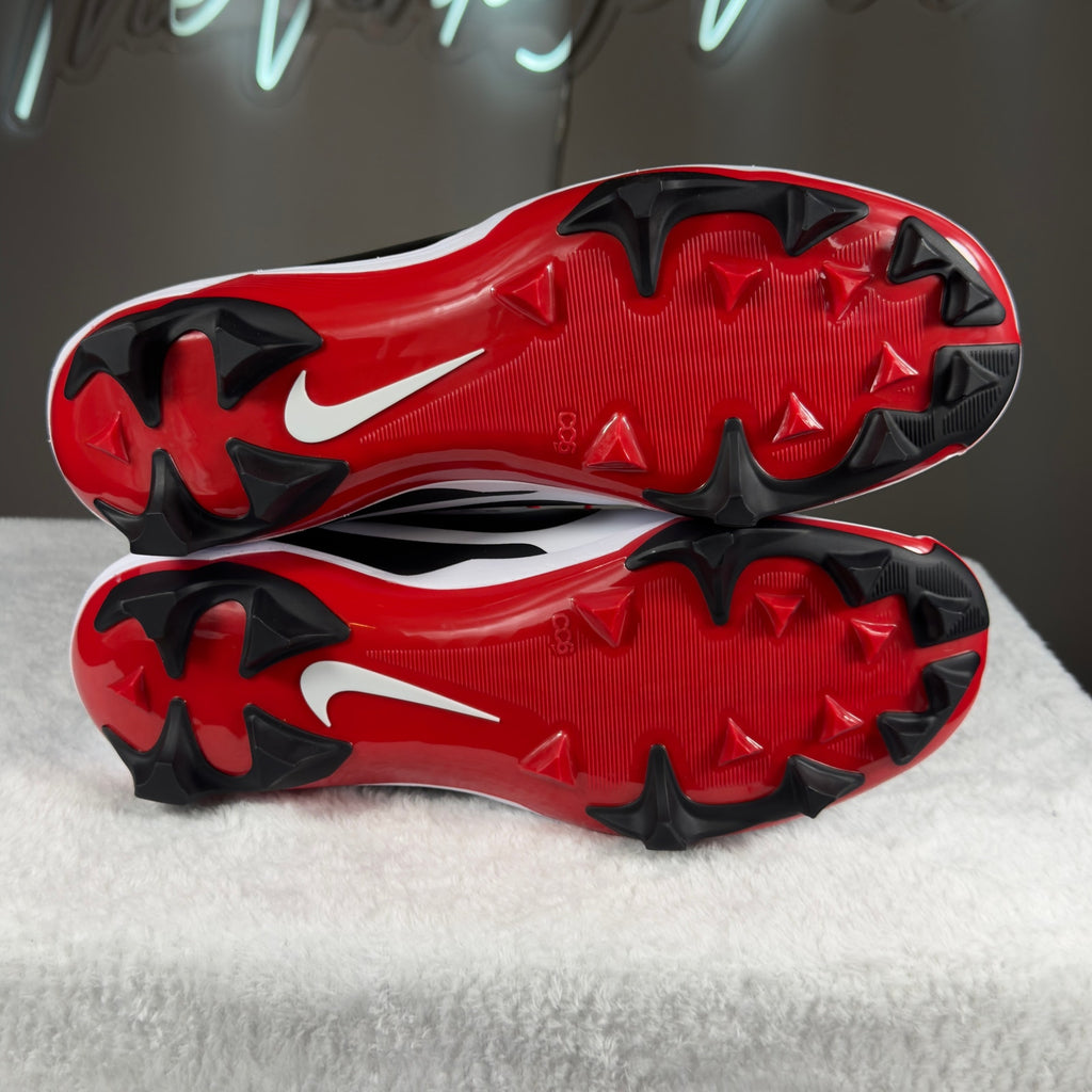 Nike Alpha Menace 4 Football Cleats White Black Red II5139-102 Sz 12