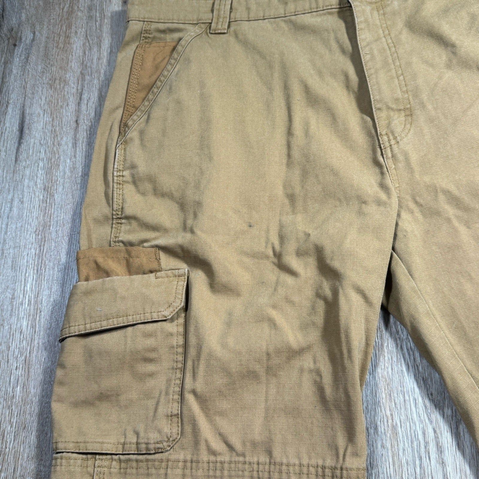 Genuine Dickies Ripstop Cargo Shorts Mens 40 Brown Relaxed Fit Work Utility