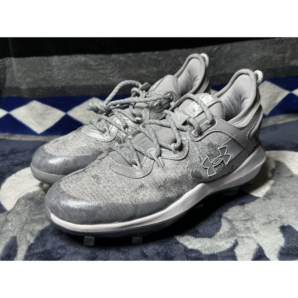 Under Armour Harper 8 Elite Mens 7.5 Halo Grey Metal Baseball Cleats 3026588-102