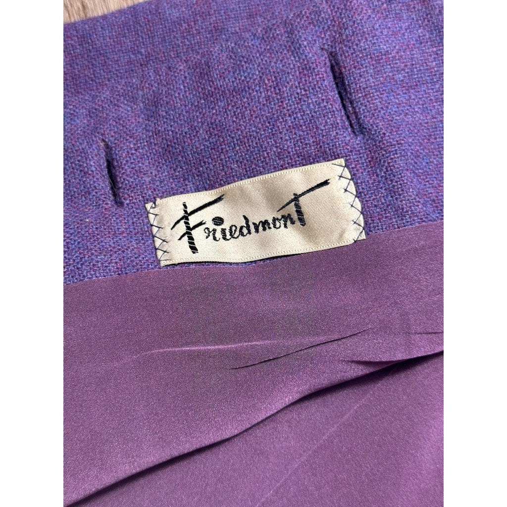 Vtg 50s Friedmont Rich’s Purple Wool Blazer ILGWU Union Jacket USA Sz Small 4-6